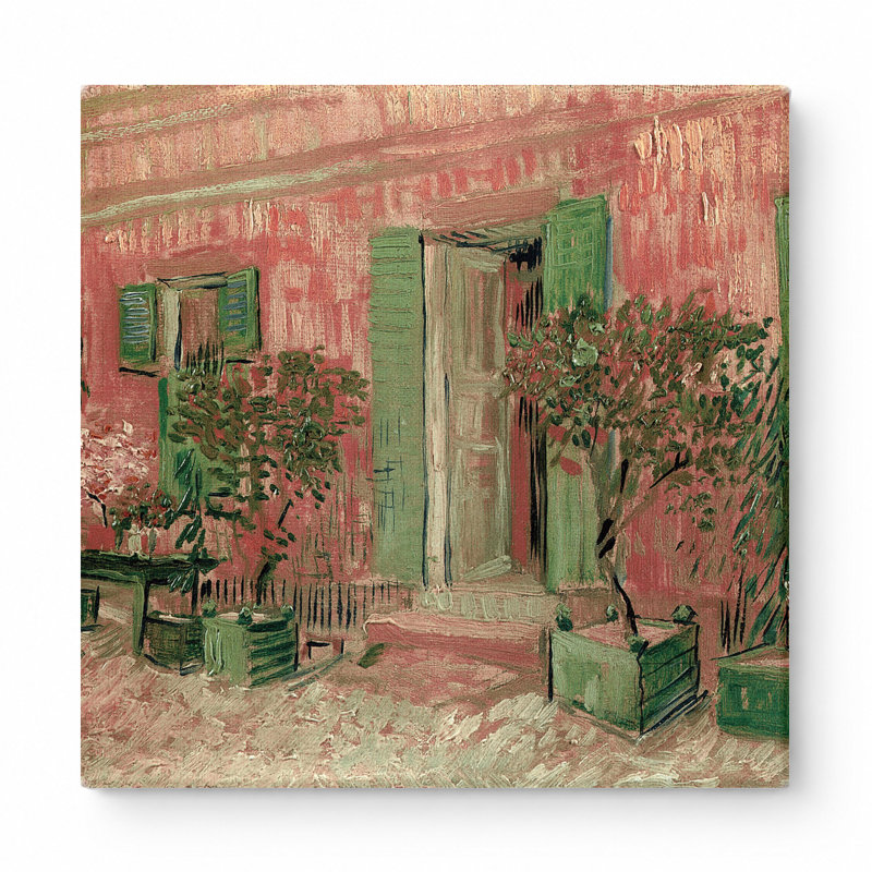 Entrée d'une maison (1888) - art mural carré sur toile, 12" W x 12" H