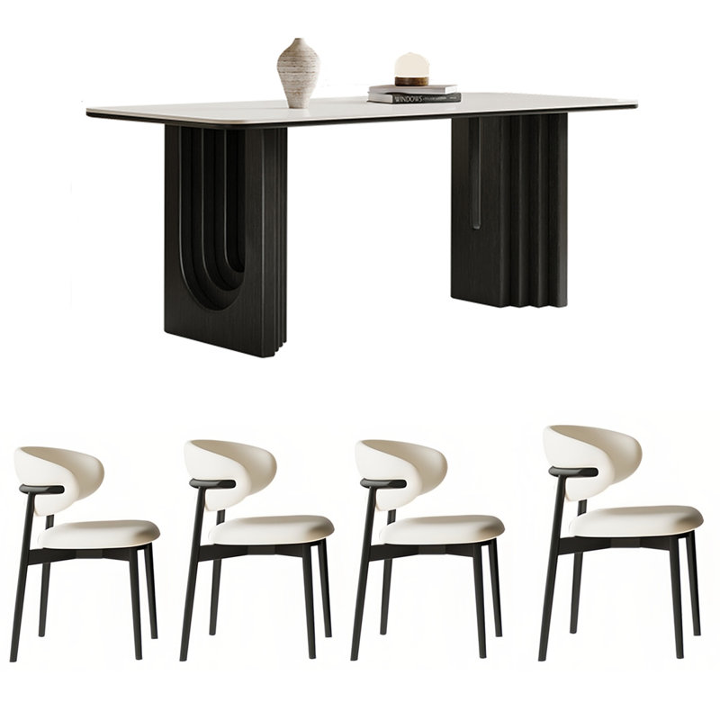 Ensemble de salle à manger rectangulaire de style moderne français