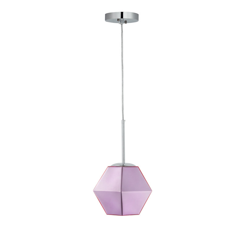 Luminaire suspendu géométrique 1 lumière Pegasus, Tourmaline rose