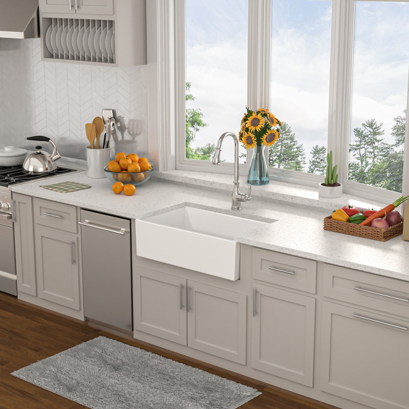 33'' L Single Bowl Ceramic Kitchen Sink