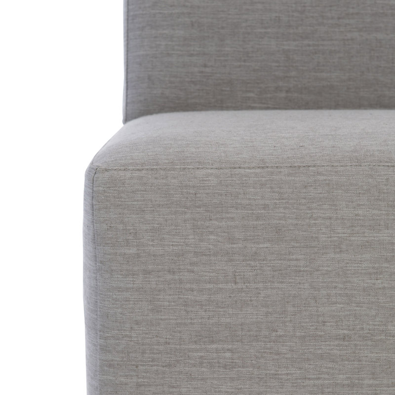 Gray Linen Upholstered Parsons Side Chair