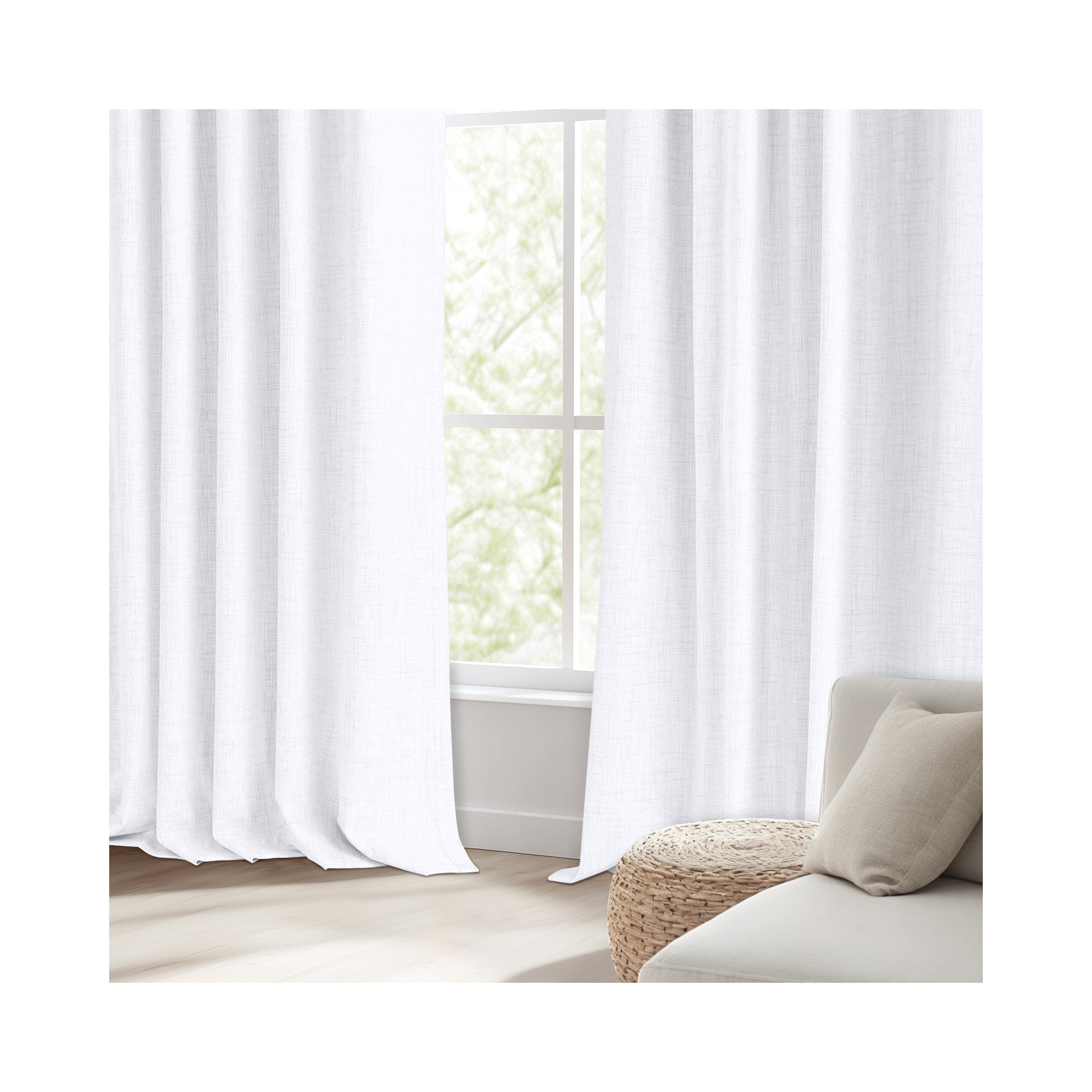 Graciella Thermal Insulated Faux Linen Textured 100% Blackout Curtains for Bedroom Living Room Back Tab/Rod Pocket