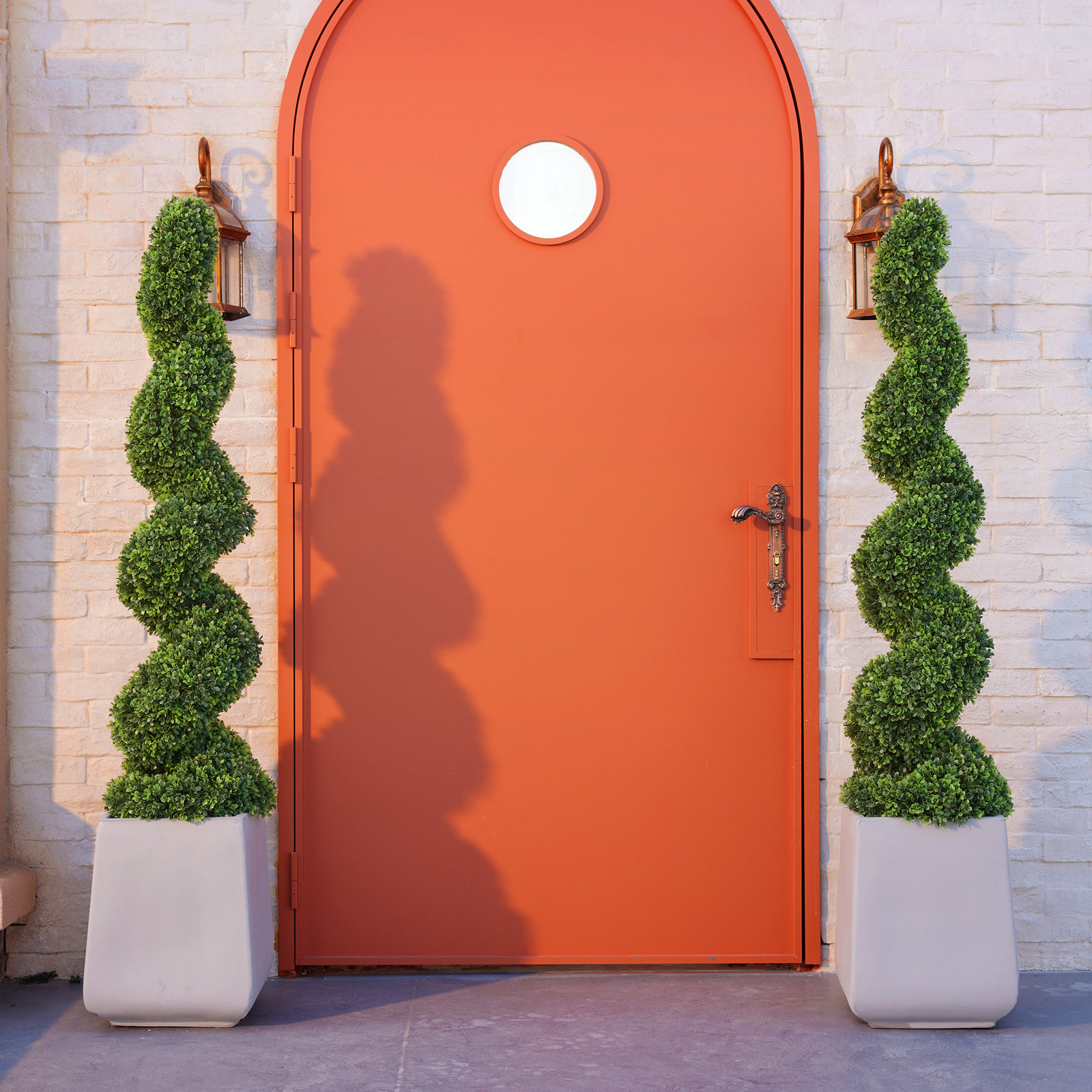 Ashwell Artificial Boxwood Spiral Topiary With Ground Stake - UV Resistant Faux Tree For Outdoor Porch, Garden & Planters (No Pot Required)