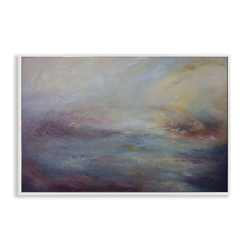  Art abstrait giclée par Lydia Orange, H 20 po x l 30 po, Giclée encadrée blanc bord de mer