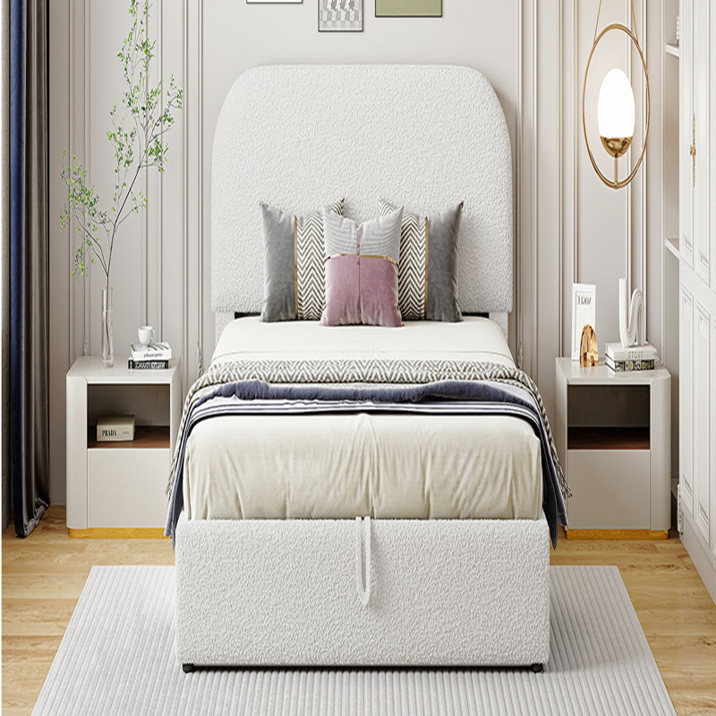 Lit plateforme tapissier Teddy, Grand lit