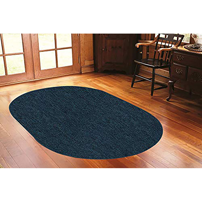 Tapis sarcelle de couleur unie pour l'intérieur et l'extérieur Modern, Ovale 4 pi x 6 pi