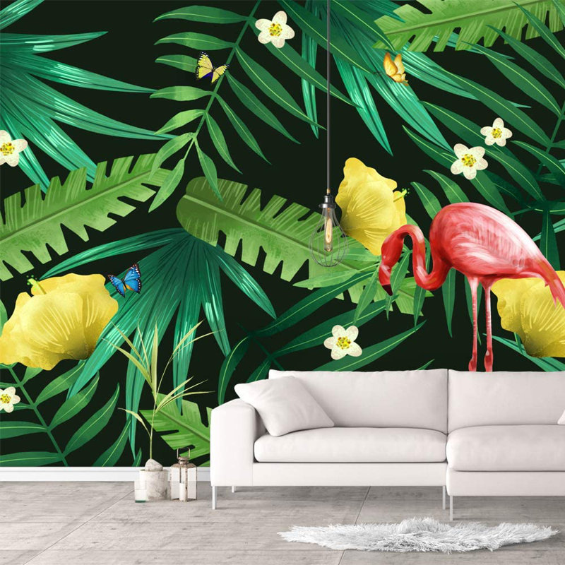 Panneau mural 8,33 pi x 144 po Flamingo Plant, L 8,33 po x L 144 po