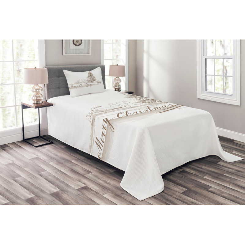 Traditional Polyester Marble Coverlet, Twin Coverlet + 1 Sham