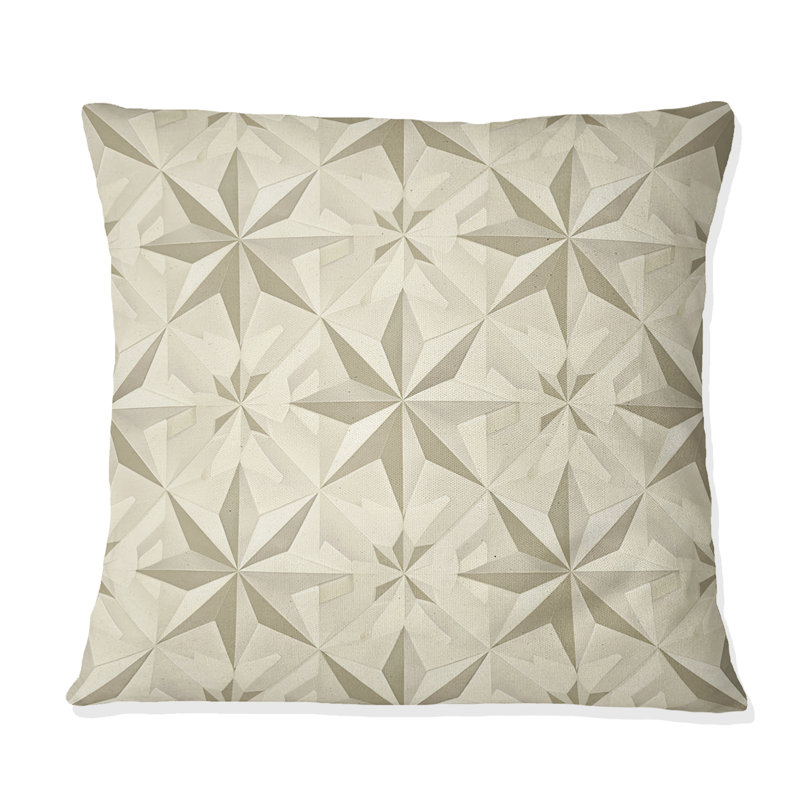 Coussin Ivoire crème Midcentury Stars - Midcentury, H 16 po x l 16 po