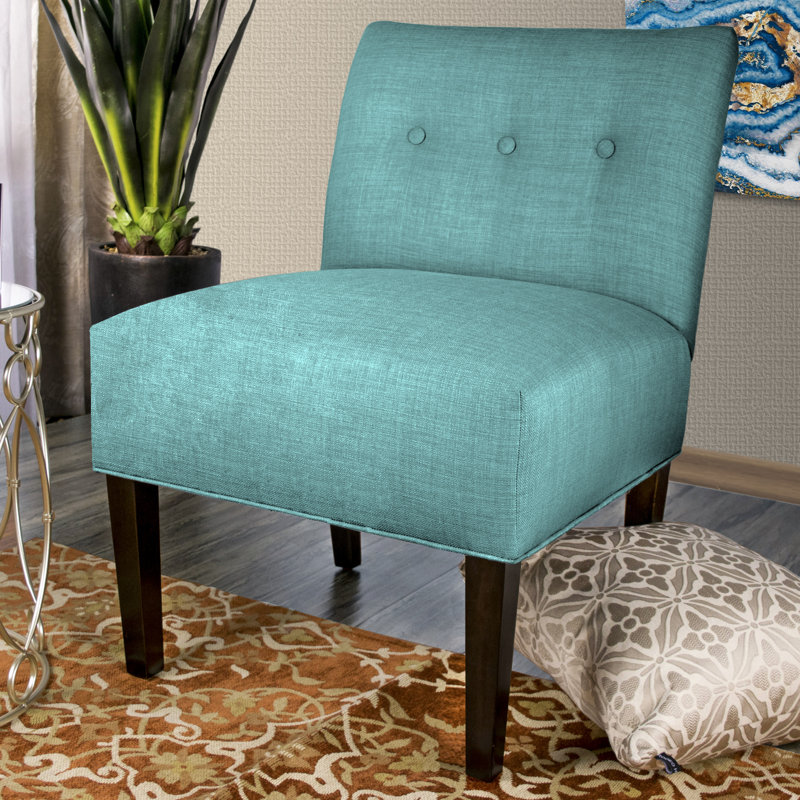 Zaylee Upholstered Slipper Chair, Teal