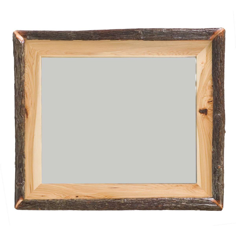 Miroir Fireside Lodge Hickory Log - cadre seulement - cannelle - l 36 po x H 36 po, Aulne rustique, 36 po x 36 po