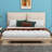 Upholstered Platform Bed with Sensor Light, 2 Large Backrests, USB Port and Socket-94282571-94282572