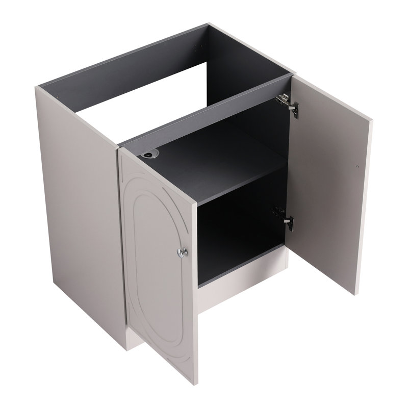 Meuble-lavabo de 30 po de couleur kaki - Porte moderne à fermeture en douceur avec 2 armoires de style contemporain