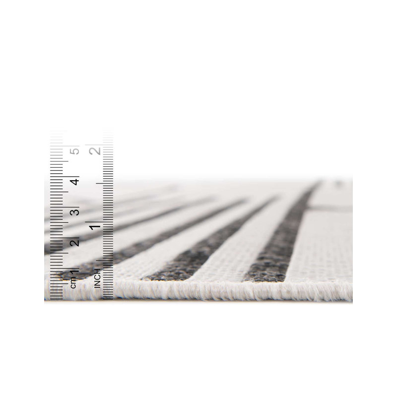 Tapis intérieur / extérieur d'extérieur moderne, Carré 7 pi 10 po