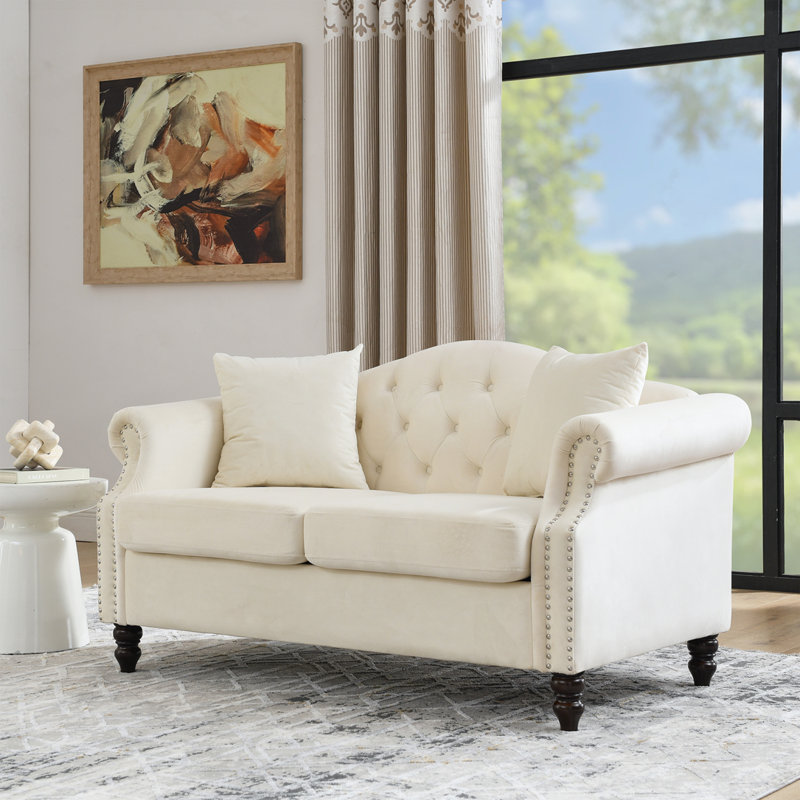 Canapé Velver, H 32 po x l 57 po x P 30 po, 2, Beige