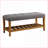 Contemporary Slate Gray Tufted Accent Bench with Walnut Brown Frame | 40.5” Wide | Living Room Entryway | Grey+Brown | Fabric-563617225