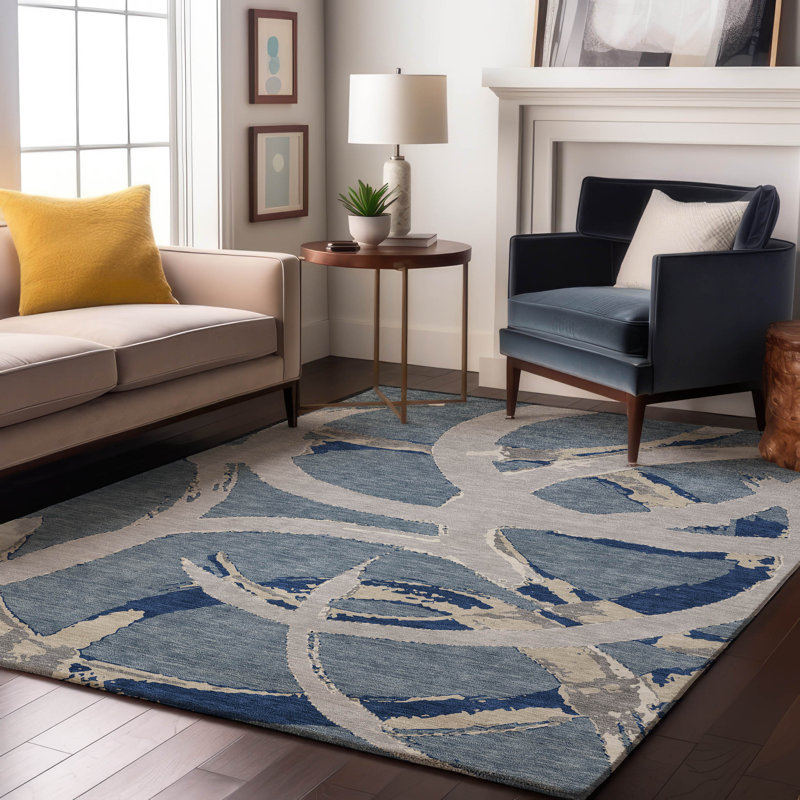 Premium Machine Washable Mayfield AMF1022 Circles Rug, Rectangle 5' x 7'6"