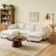 Canapé modulaire 96,5 po pour salon, canapé rembourré en tissu de chenille doux, canapé 3 places avec repose-pieds beige-1547578780