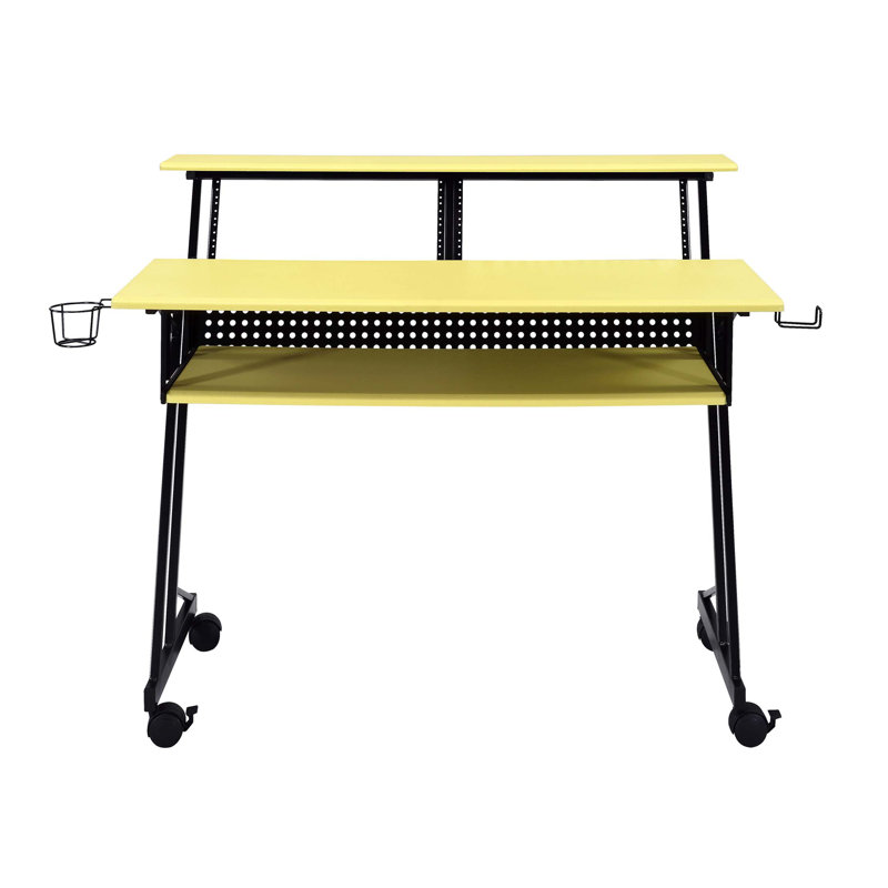 Bureau avec plateau pour clavier Music Studio, Jaune