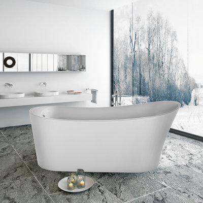 67'' x 32'' Freestanding Soaking Plastic / Acrylic Bathtub
