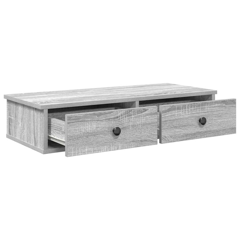 113-9 Wall Mounted Shelf, Grey/Sonoma, 17cm H x 80cm W x 31cm D