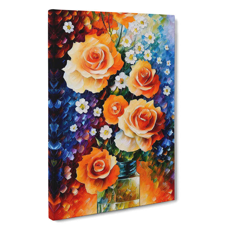 Vase Of Pretty Flowers No.5 - Print, Wrapped Canvas, 50cm H x 35cm W x 3cm D, No Matte