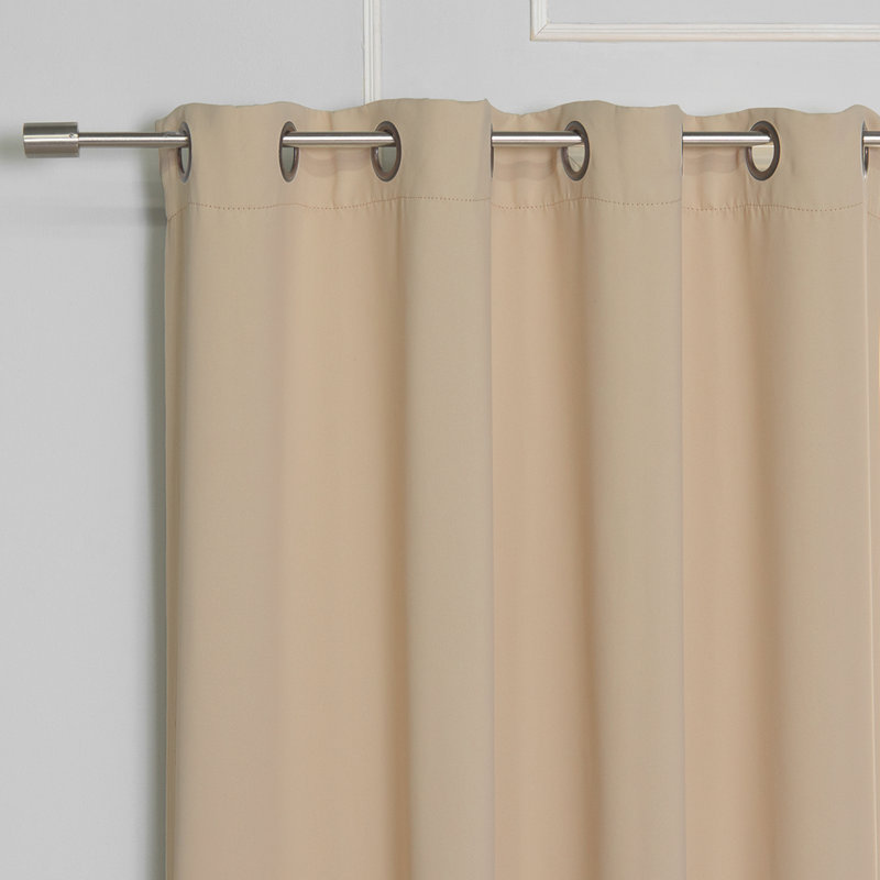 Flame Retardant Thermal Insulated Blackout Curtain, 52" W x 84" L, Beige