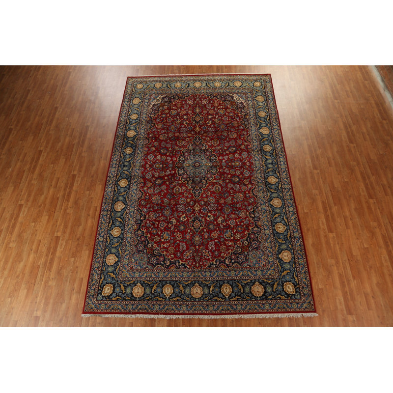 Tapis persan Kashan noué à la main 9 x 14
