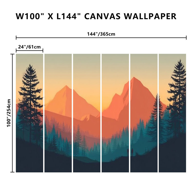 Loon Peak® Peel and Stick Wallpaper Wall Mural Mountain Landscape ...