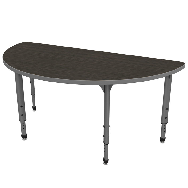 Table d'activité semi-ronde à hauteur réglable Marco Apex Series, Chevalier asiatique, Gris