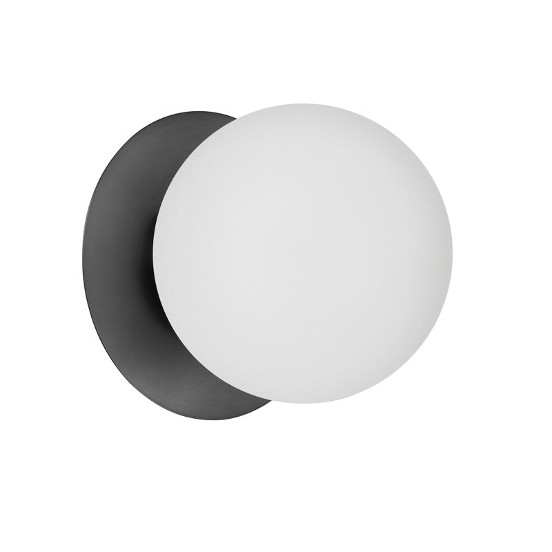 Bronwood Steel Flush Mounted Sconce, Matte Black, White