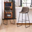 Tabouret de bar moderne à hauteur de comptoir rembourré avec pieds en métal - siège de bar et d'îlot de cuisine confortable, hauteur de 30 po, ensemble de 2-105760172-105760171