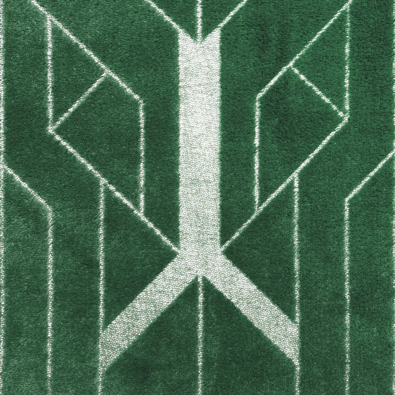 Polyester Geometric Shapes Bedspread, Dark Green