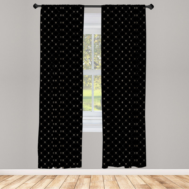 Fleur De Lis Semi-Sheer Rod Pocket Curtain Panels, 28" x 84"