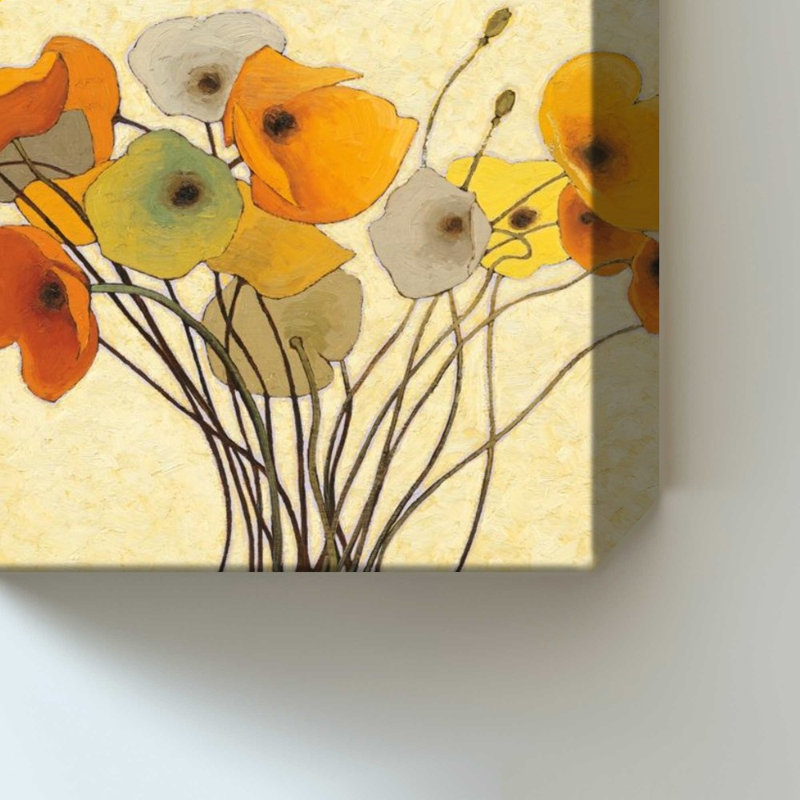 «Pumpkin Poppies I» par Shirley Novak - impression sur toile, 36" H x 36" W