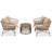 Bohemia-Inspired 4-Person Outdoor Seating Group With Removable Cushions, Conversation Patio Set With Wood Tabletop