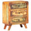 Buffet Sanak - armoire de rangement en bois récupéré massif de 23,6 po de hauteur, 29,5 po