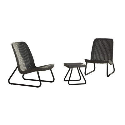 Rio Patio Set, Table And Chairs - Graphite/Grey