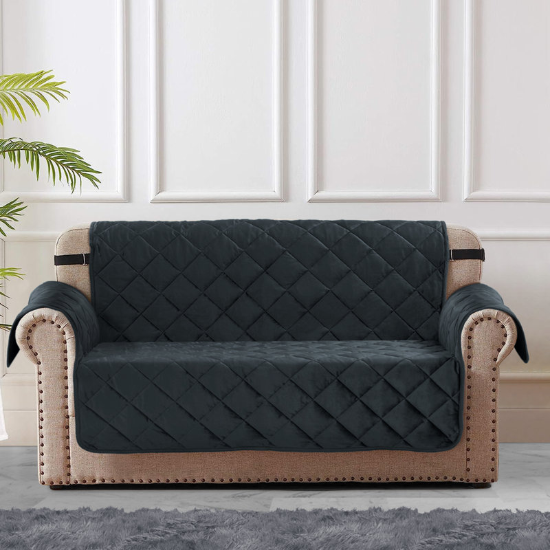 T-Cushion Slipcover, Charcoal, 60cm H x 180cm W x 60cm D