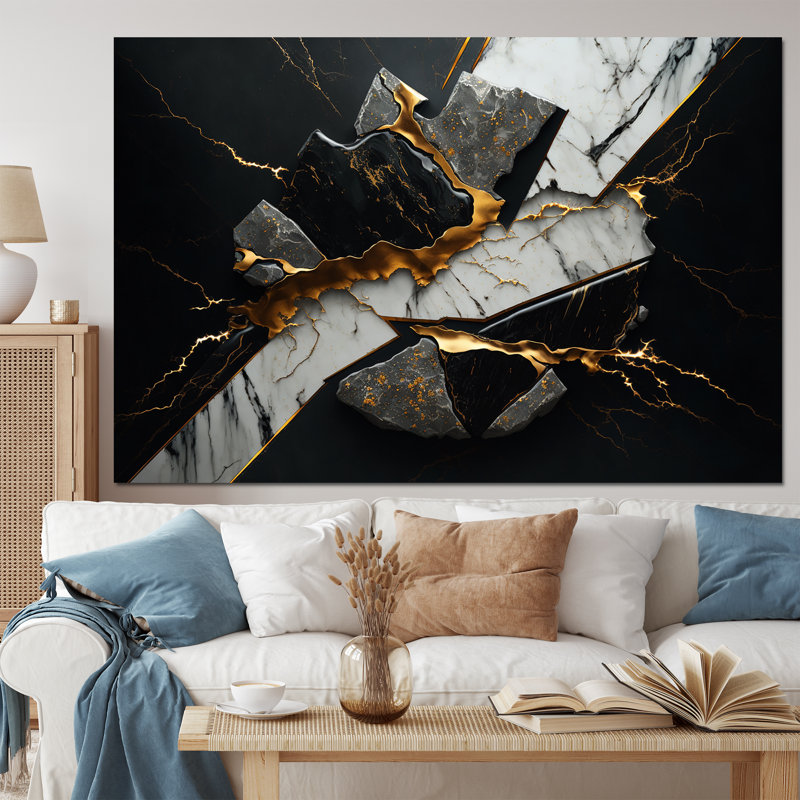 Abstract Geode Black III - Abstract Marble Wall Art