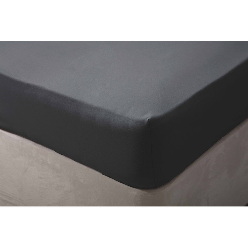 Brushed Cotton Range Flannel Fitted Sheet, Kingsize (5'), 15" Extra Deep, Charcoal