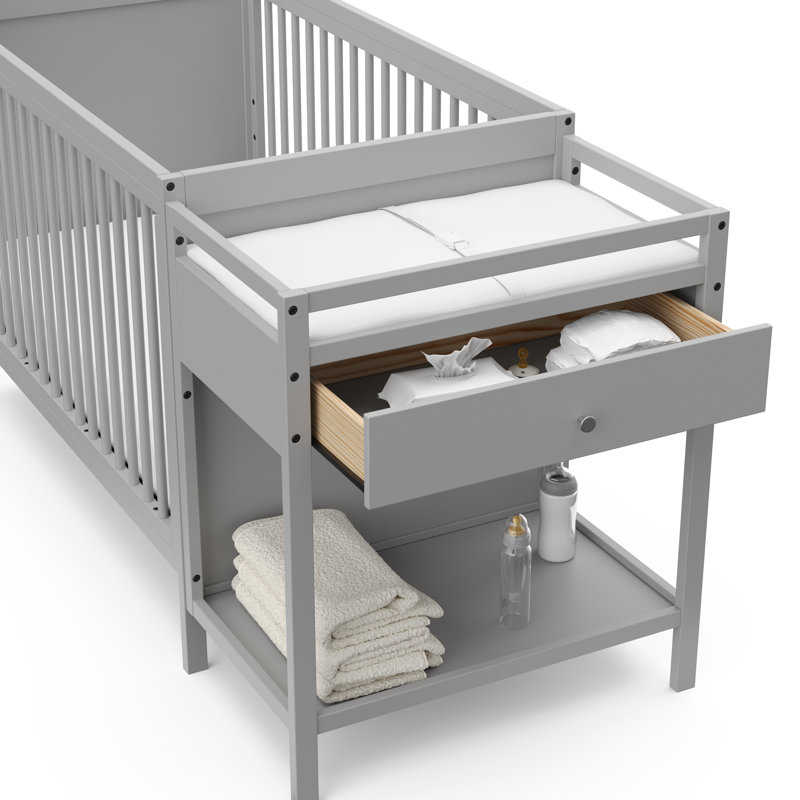 Fable 4-in-1 Standard Convertible Crib and Changer, Pebble Grey