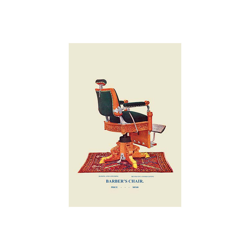 Chaise de barber, art, 36" H x 24" W