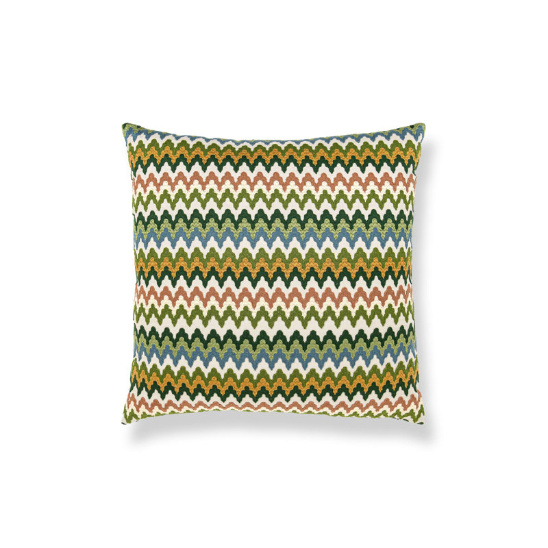 RAINBOW MOUNTAIN CREWEL PILLOW, Square - 22"H x 22"W, Forest Clay 