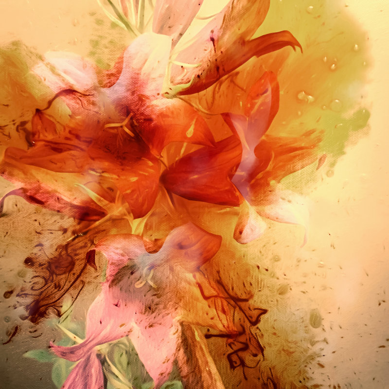 Lilies Bouquet 1 Piece Wrapped Canvas Wall Art, 51cm H x 51cm W x 3.8cm D