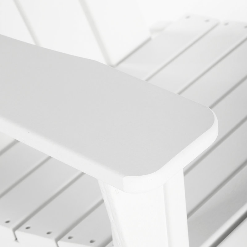 Chaise Adirondack à bascule en plastique avec table Laguna, Blanc
