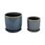 Modern Textured Ceramic Planter with Saucer-1936006861-1936006851