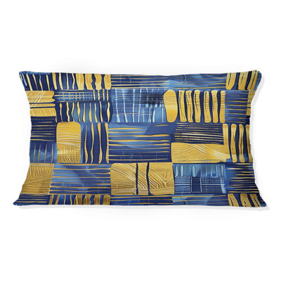 Coussin décoratif "Art délicat" bleu et africain