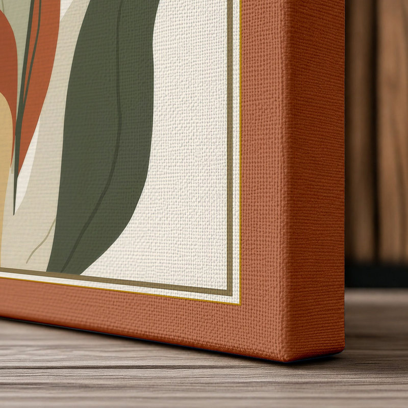 Study Botanical - Wrapped Canvas, 24x16 - 61.0 x 40.6 cm, Terracotta Border