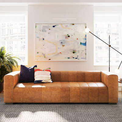 Canale Full-Grain Genuine Italian Leather Tufted Sofa